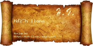Hőh Ilona névjegykártya
